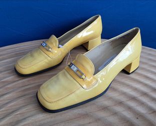 Etienne Aigner Womens leather block-heel loafers SIZE 7M