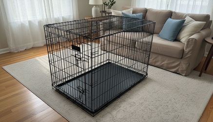 38x25x28in Large Black Metal Double Door Dog Pet Animal Cage Containment Crate! Perfect for dogs 40-70lb