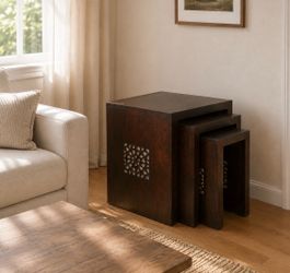 Set of 3 Wood Nesting Side Tables