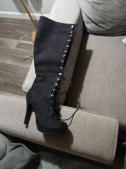 black knee-high boots
