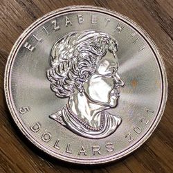 2021 Silver Canada Maple Leaf 1oz coin