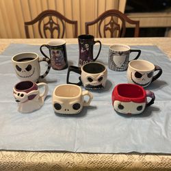  Disney Nightmare Before Christmas Mugs &Cups (9) Pieces 