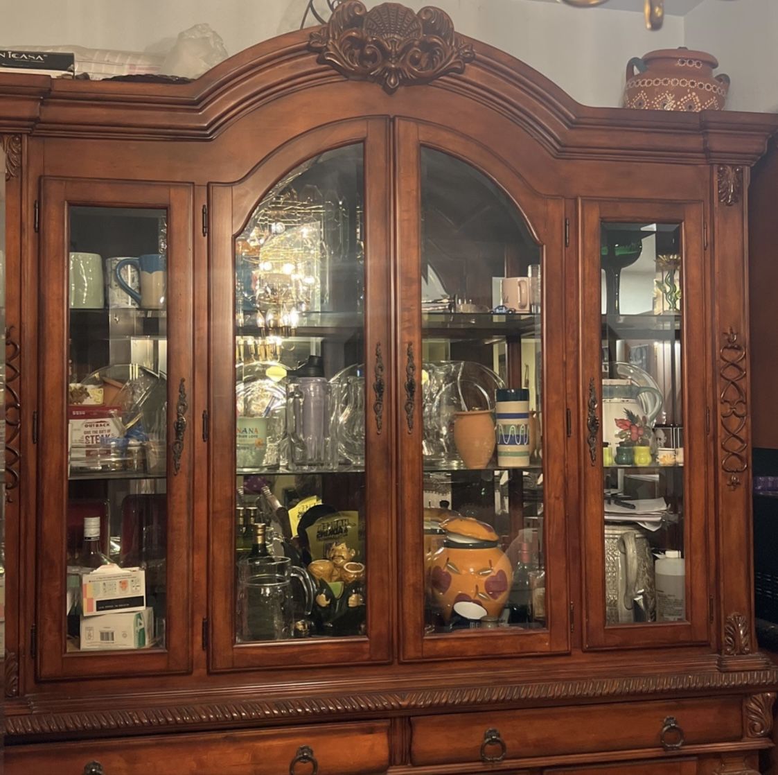 China cabinet Wood.  No Buffet.  Hutch Only OBO