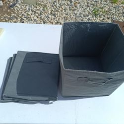 Gray Fabric Bins 10.5 Inch Cube X 5