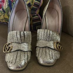 Gucci Gold Shoes 