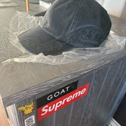 Supreme Denim Rose Cap 6 Panel CHARCOAL