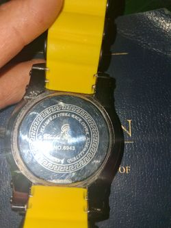 Chronograph Watch Yellow Rubber Strap