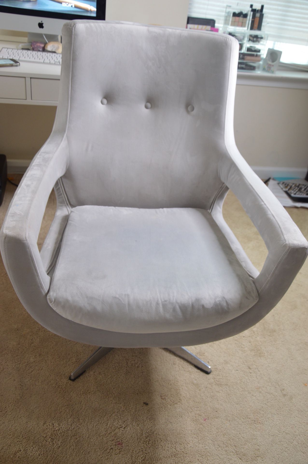 Velvet Gray swivel chair