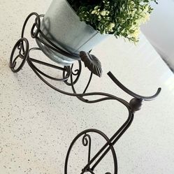 2 wrought iron plant holder bicycle