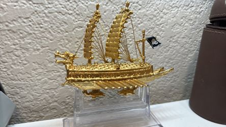 Turtle ship/ gold plated