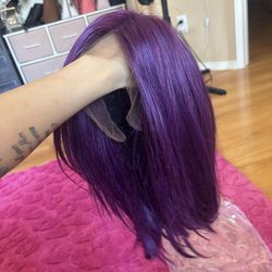 Synthetic lace front wig