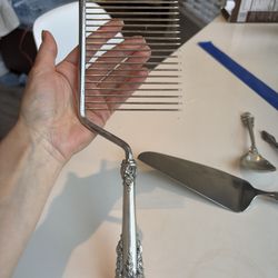 Wallace Grande Baroque Sterling Silver Handle Cake Breaker Server 11.5" No Mono