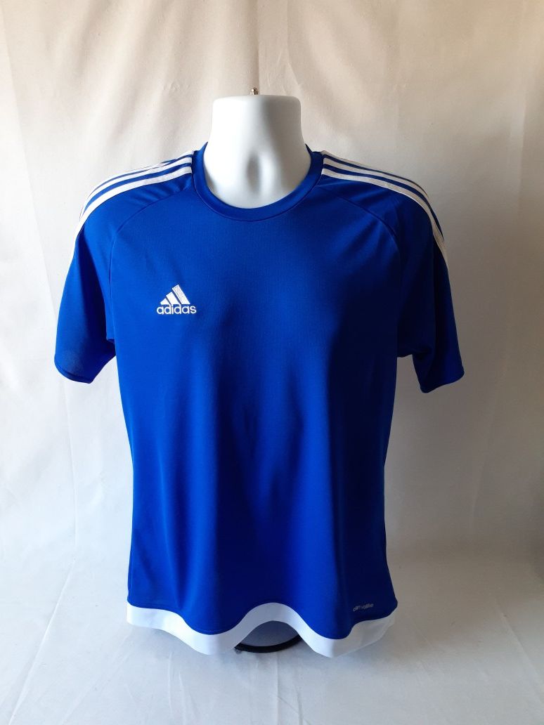 Adidas men's blue short sleeve athletic top size M