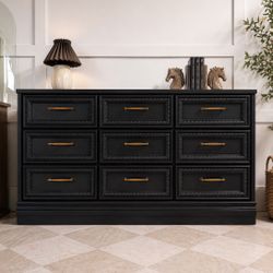 Refinished Black Dresser – Statement Piece – Solid Wood