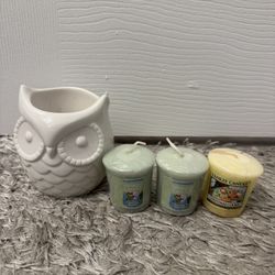 Yankee Candle Owl Candle Holder Set!