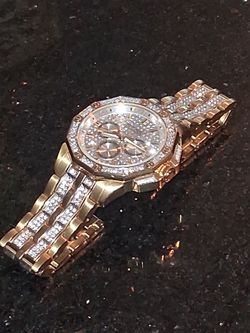 Bulova mens Crystal Octava Chronograph Quartz Watch pave Crystal Dial