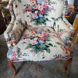 Vintage Floral Parlor Chair