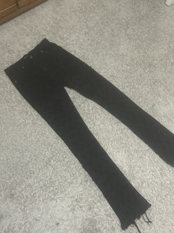 Jet Black Stacked Jeans