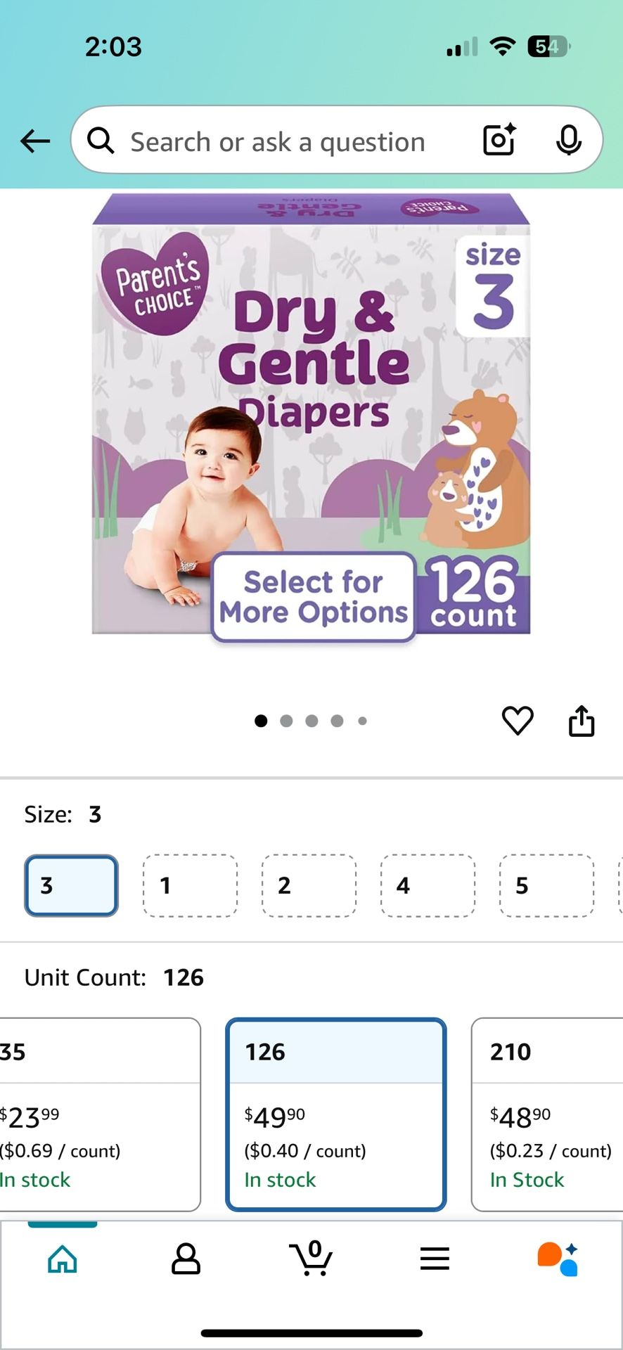 Size 3 Dry And Gentle Diapers Unopened Box