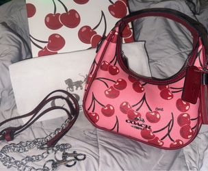 Coach Pink Shoulder with Cherry Print