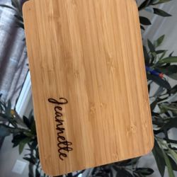 Personalized Bamboo Mini Cutting Board • Custom Name Engraved Kitchen Decor