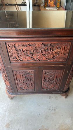 Antique Chinese drink bar cabinet buffet