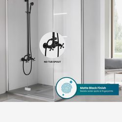 gotonovo Shower System Set with Hand Sprayer and Tub Spout Stainless Steel8 Inch Rainfall Shower C47 Chrome or black $80