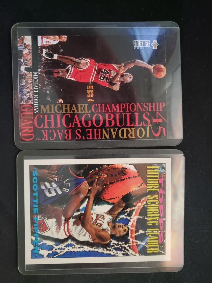Micheal Jordan And Scottie Pippen Topps Cards