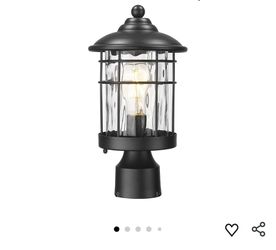 6318: New Outdoor Lamp Post Mount Light, Water Ripple Glass, 1803CW2-P BK-WP
13 Inch Farmhouse Post Pier Light, Metal Frame, Matted Black, for Garden,