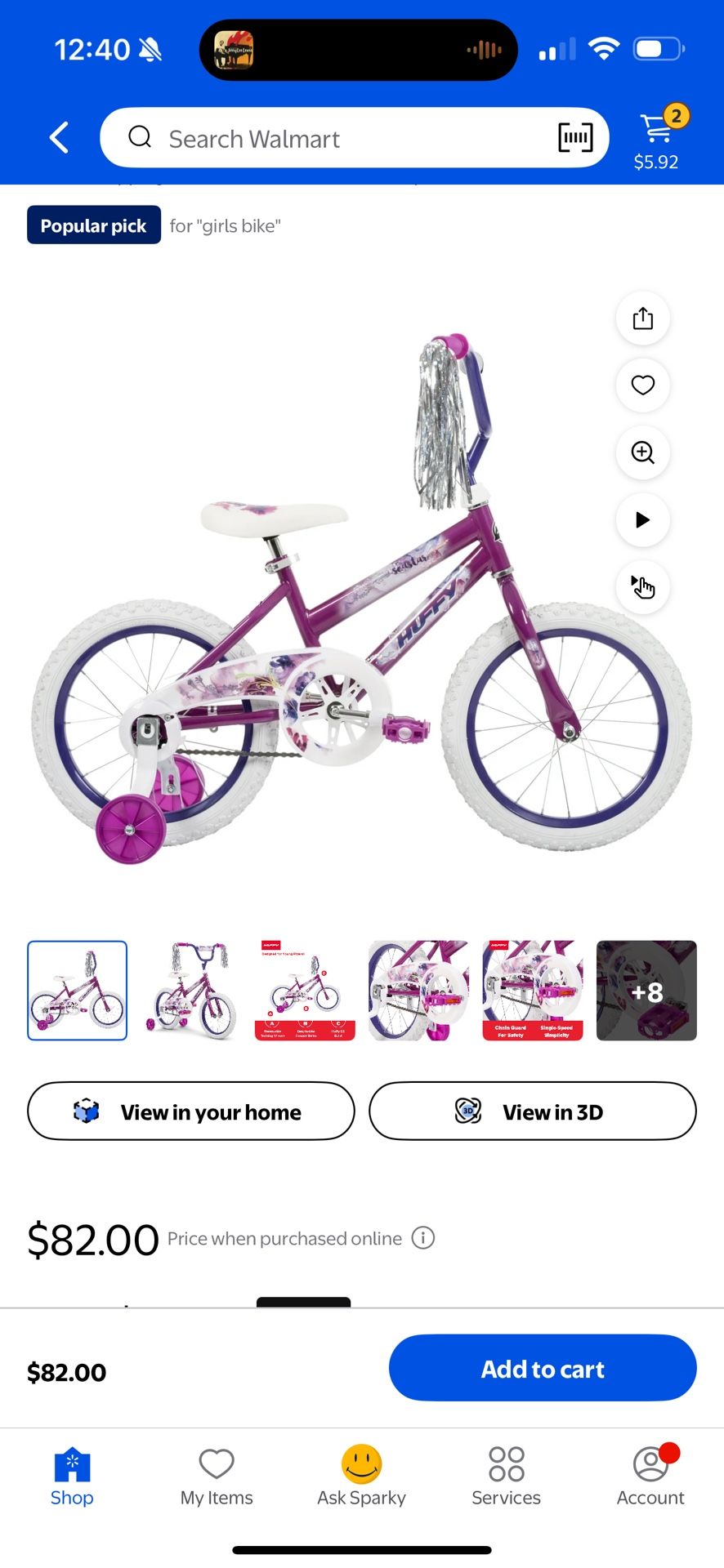 Huffy Girls Bike and Helmet