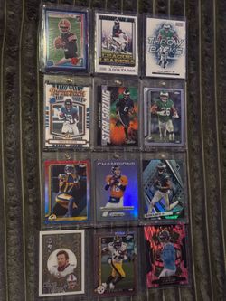 12 football cards, good condition