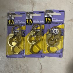 3sets OOK Safety Hook Brass (1-1/4") 3 Pack