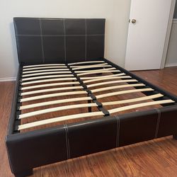 Full Bed Frame With Attached Head Board