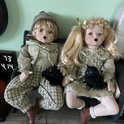 Boy And Girl On Bench 