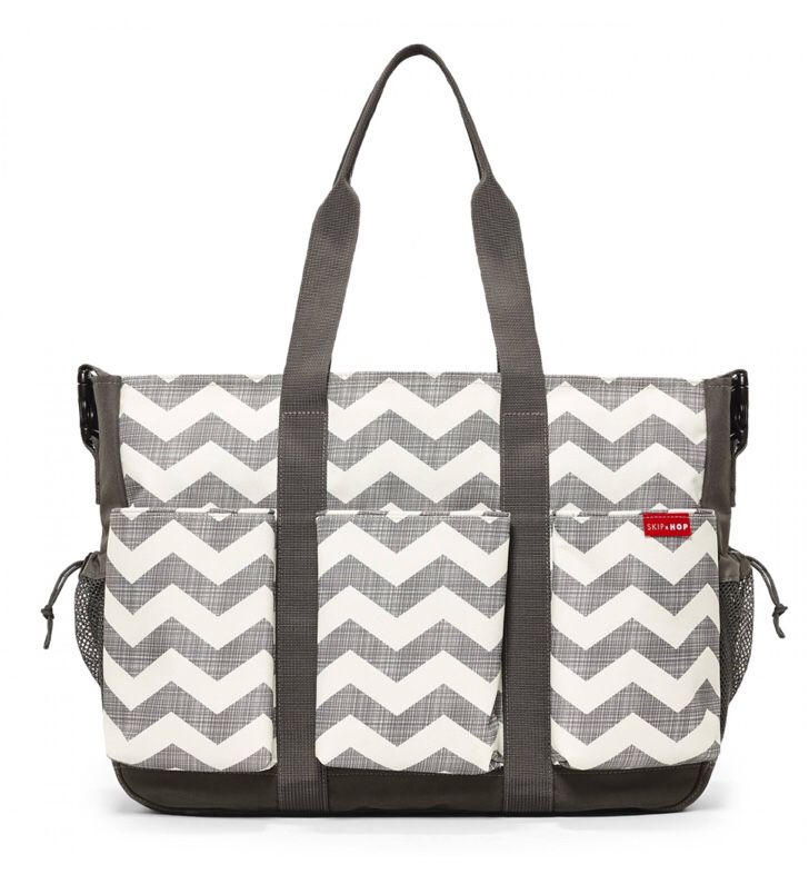 Skip Hop Duo Double Signature Carry All Travel Diaper Bag Tote with Multipockets, One Size, Chevron