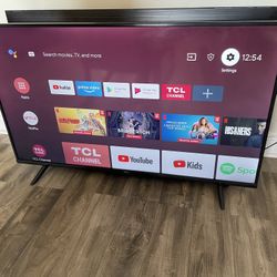 TCL 50” Smart Android TV 4K UHD HDR With New Remote Control. $140 Firm On Price