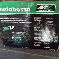 New Metabo 7 1/4” Rear Handle Saw