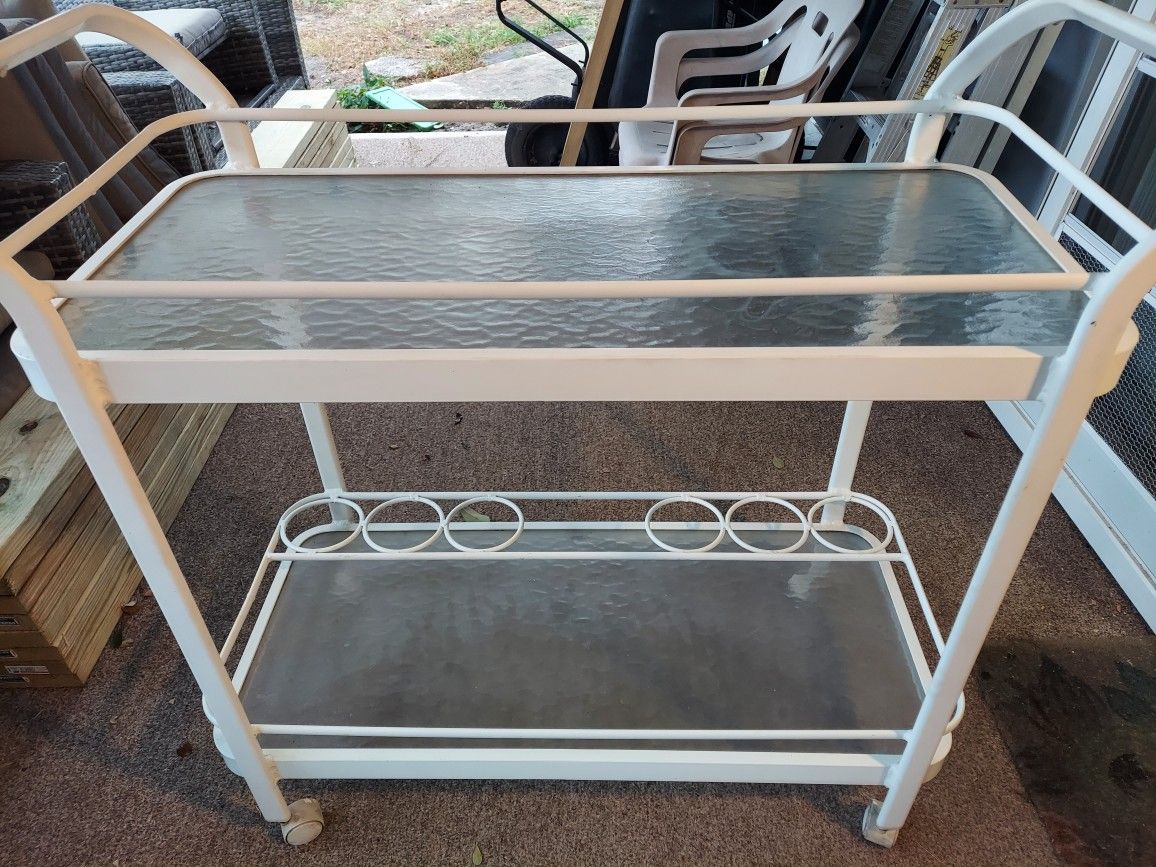 Vintage Outdoor Bar Cart On Wheels