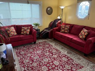 ~Lovely and Lively Garnet Red Sofa Set~