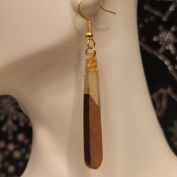 Golden Flecked Wooden Earrings