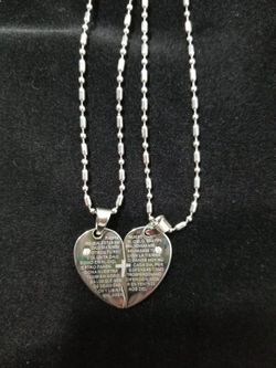 Regalo para este 14 de Febrero Collar Corazon La mitad para ella la otra para el!!