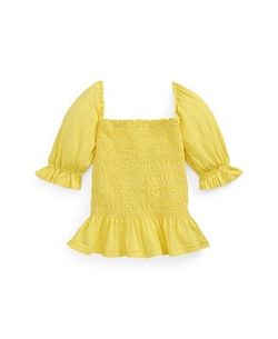 Polo Ralph Lauren girls' smocked jersey peplum top size 7