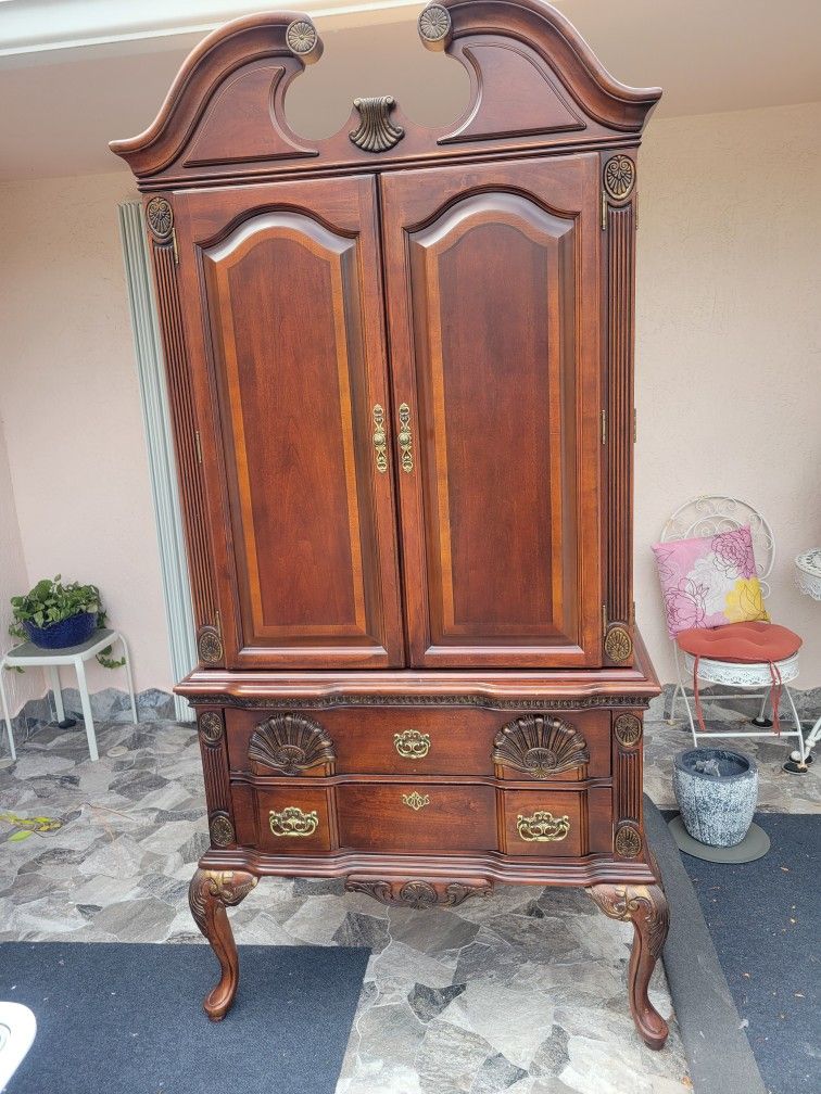 Armoire With 2 Drawers (Cherry Wood)