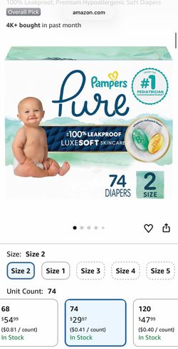 Pampers Puré Protection Size 2 (74Count)