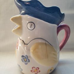 Good Luck Rooster Ceramic Pitcher

