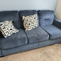 Comfy 3-Seater Couch And Ottoman