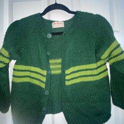 Hand Knit Kids Unisex Cardigan ( Looks To Be 5T)