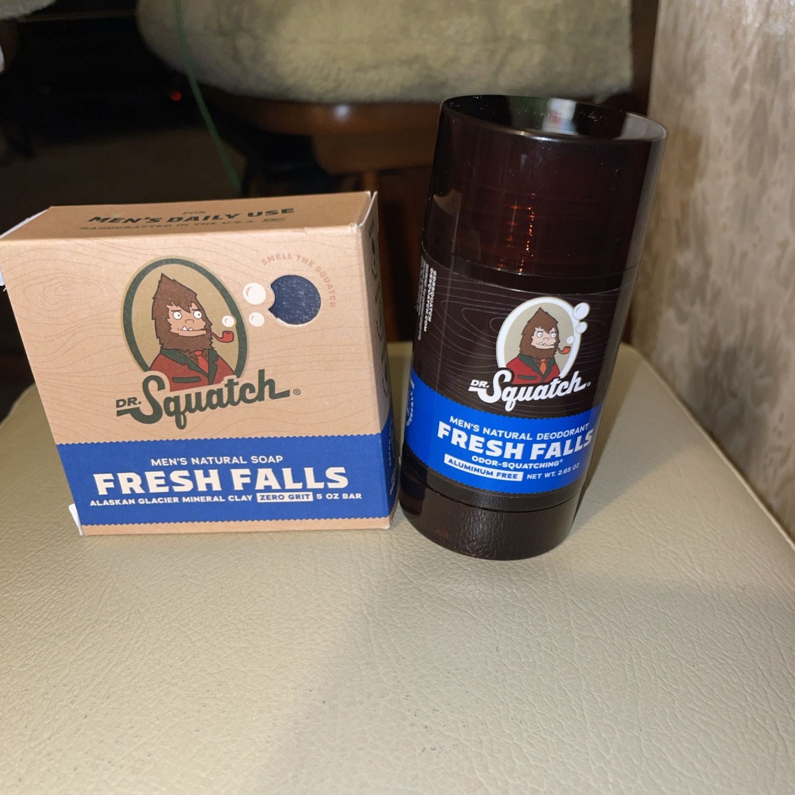 Dr. Squatch Fresh Falls 2.65oz Men's Natural Deodorant and Fresh Falls Soap 5oz