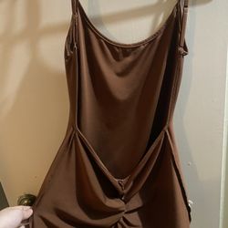 Backless Brown Bodysuit