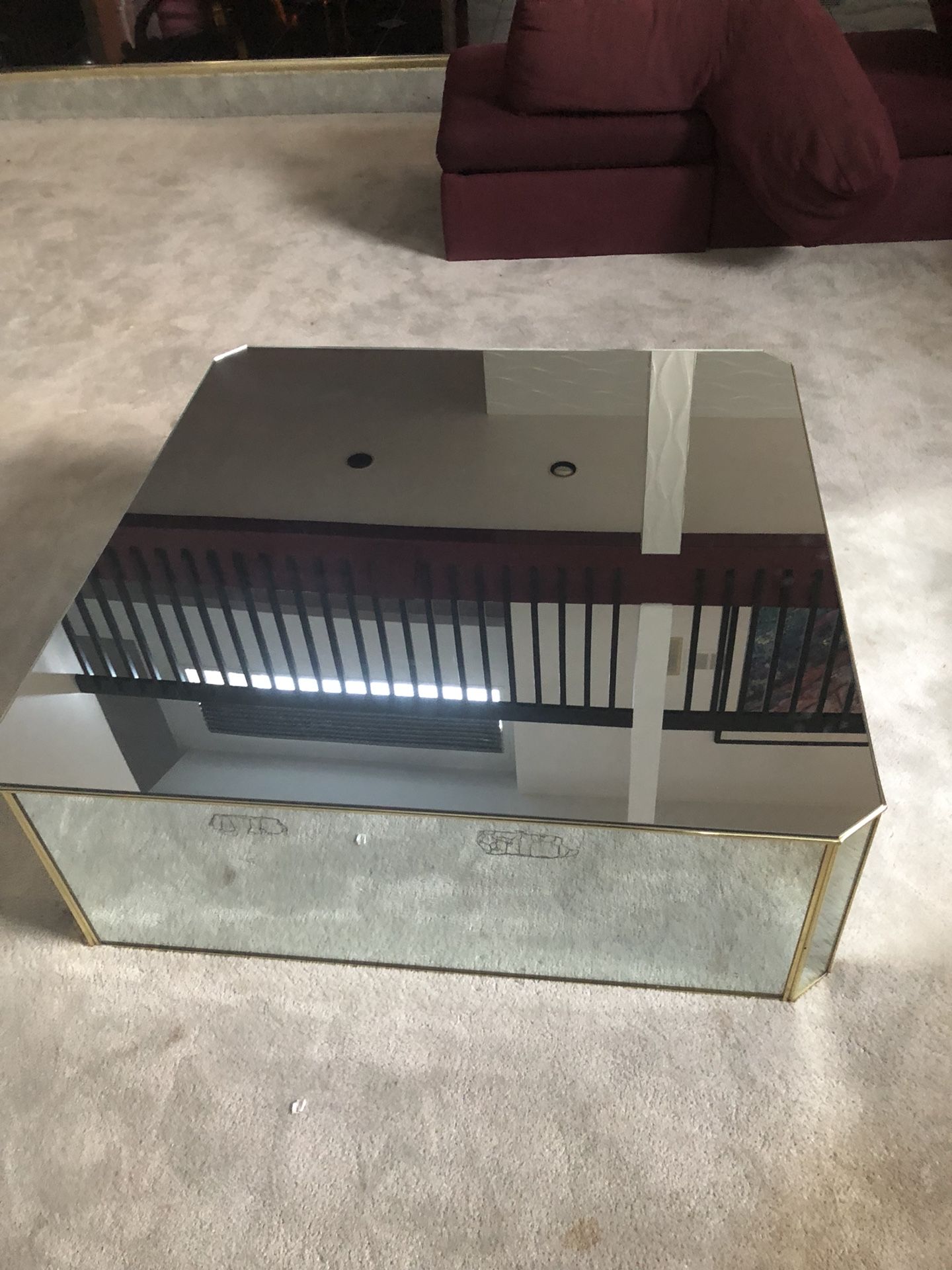 Mirrored coffee table Available Now.